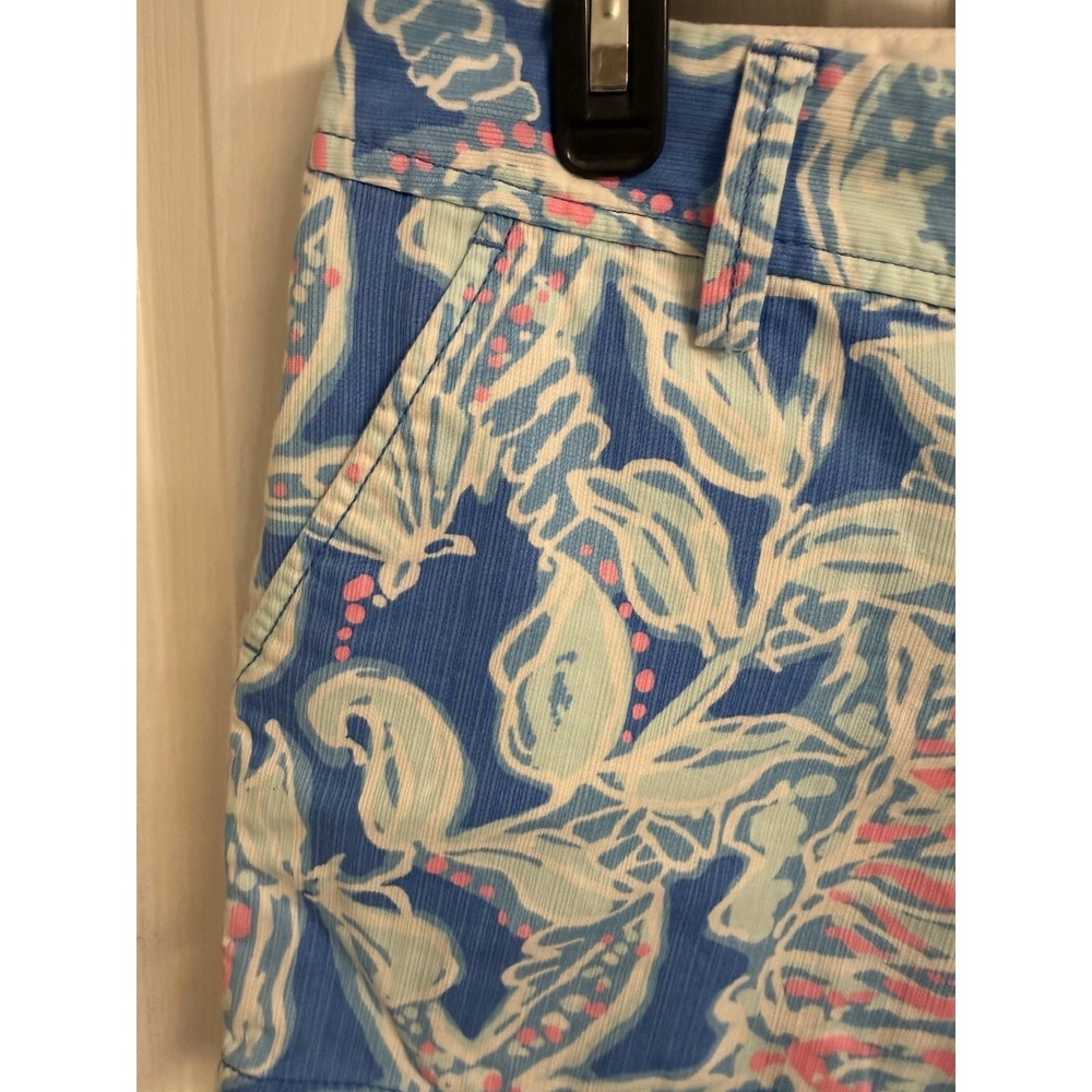 Lily Pulitzer Bay Blue Cotton Callahan Shorts Beach Golf Casual Women's 6 - Picture 5 of 16